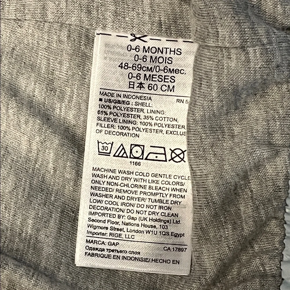 Baby Gap Rainbow Baby Puffer Jacket‎ with Ears Size 0-6 months